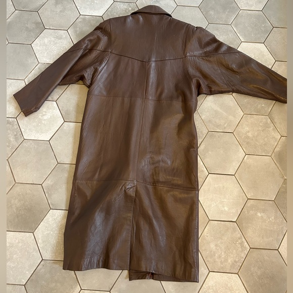 Johnathan Paris Leather Dark Brown Women's swing coat size Large - Picture 9 of 9